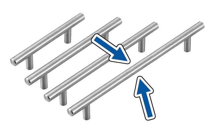 Set van 4 hoge kwaliteit massief stalen handgrepen (maat 4:, Doe-het-zelf en Bouw, Gereedschap | Overige machines, Nieuw, Verzenden