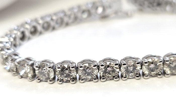 Zonder minimumprijs - Armband - 14 karaat Witgoud - 11.50ct., Handtassen en Accessoires, Armbanden