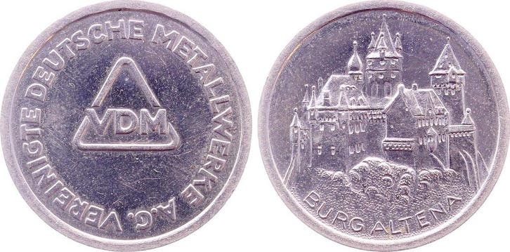 Duitsland Probe Hamburg Vdm Burg Altenau auf 5 Dm- Raiffe..., Timbres & Monnaies, Monnaies | Europe | Monnaies non-euro, Envoi