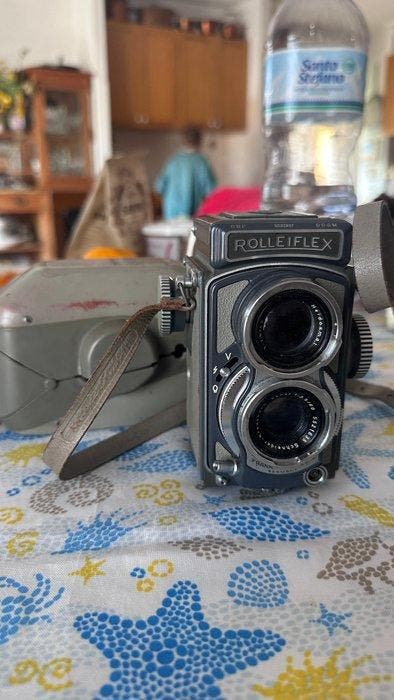 Rollei Rolleiflex 4x4 Post-War Grey Baby TLR Camera with, Audio, Tv en Foto, Fotocamera's Analoog
