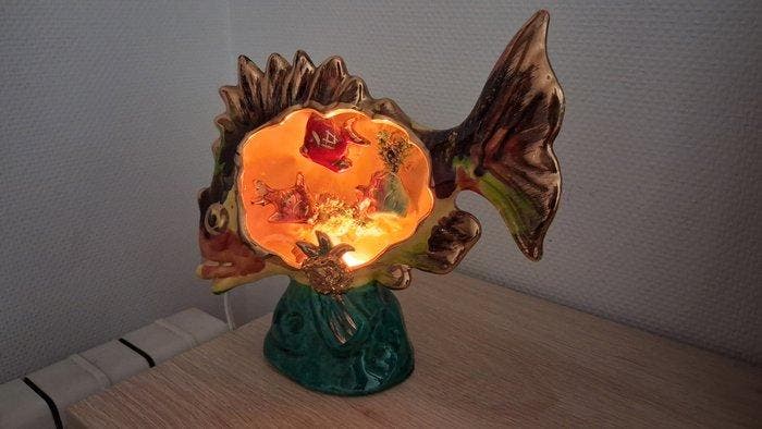 Vallauris - Lamp - Aardewerk - Nachtlampje in de vorm van, Antiquités & Art, Curiosités & Brocante