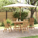 vidaXL Tuin Eettafel Set 5 pcs Bruin Massief Teakhout, Verzenden
