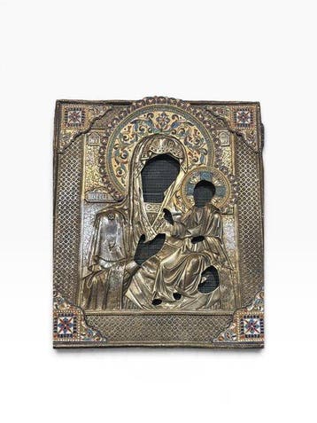 Icoon - Moeder Gods van Tichvin - .840 zilver