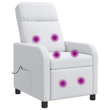 vidaXL Massage Relaxstoel Wit Stof, Verzenden, Nieuw