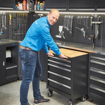 Datona Gereedschapswagen 5 laden met houten werkblad -, Ophalen of Verzenden
