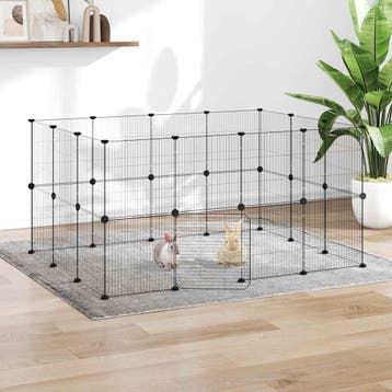 vidaXL Huisdierenkooi met deur 28 panelen 140x105x70 cm, Verzenden, Nieuw