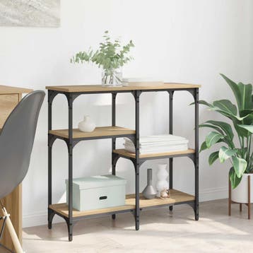 vidaXL Wandtafel Artisan Eiken 80 x 29 x 75 cm Bewerkt hout, Huis en Inrichting, Tafels | Bijzettafels, Verzenden, Nieuw