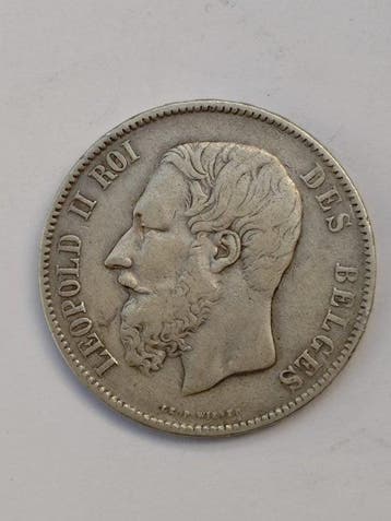 België. Leopold II. 5 Francs 1868 (Zonder minimumprijs), Postzegels en Munten