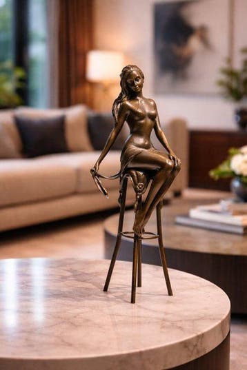 sculptuur, Bronzen Beeld – Elegantie in Tijdloze Vorm - 30