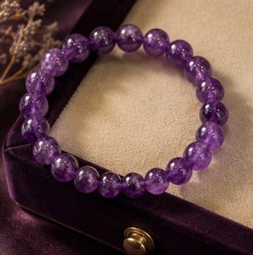 Natuurlijke amethist kralen rekbare armband – 6 mm edelsteen