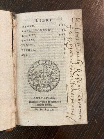 Stelsius - LIBRI REGVM IIII. - PARALIPOMENON II. - ESDRAE
