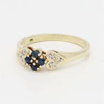 Ring - 14 karaat Geel goud Diamant (Natuurlijk) - Saffier -, Nieuw
