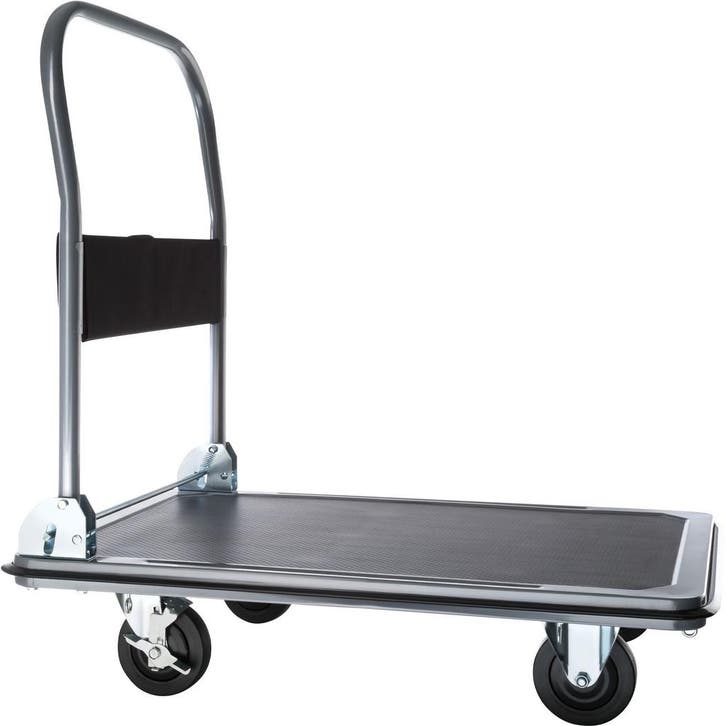 tectake Platformwagen met remmen - zwart, 300 kg, Doe-het-zelf en Bouw, Gereedschap | Handgereedschap, Verzenden