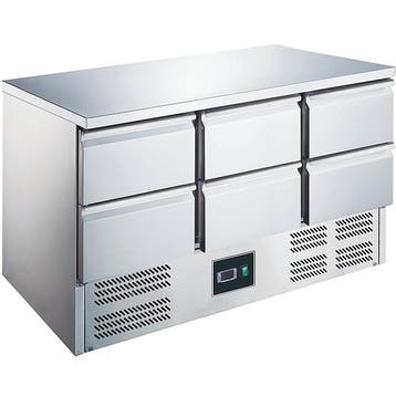 SARO Gekoelde werkbank met 6 lades - ES 903 S/S TOP 0/6, Verzenden, Nieuw in verpakking, Koelen en Vriezen