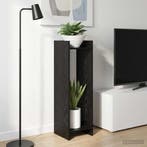 vidaXL Plantenstand met plank 2 pcs Zwarte Eik 30 x 30 x 100, Verzenden