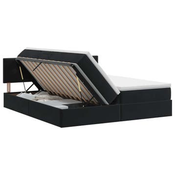 vidaXL Opbergbed met hoofdeinde 2 st Zwart, Verzenden, Nieuw