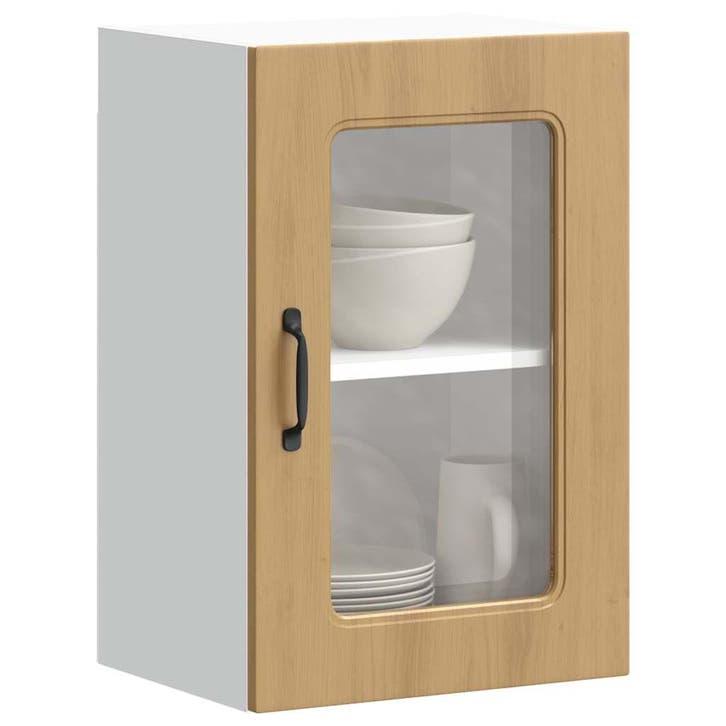 vidaXL Keukenbovenkast met glazen deur Kalmar bewerkt hout, Maison & Meubles, Armoires | Autre, Envoi