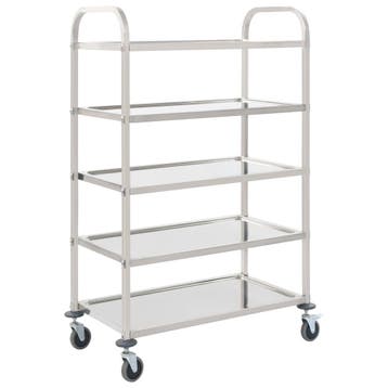 vidaXL Keukentrolley 5-laags 107x55x147 cm roestvrij staal, Verzenden, Nieuw