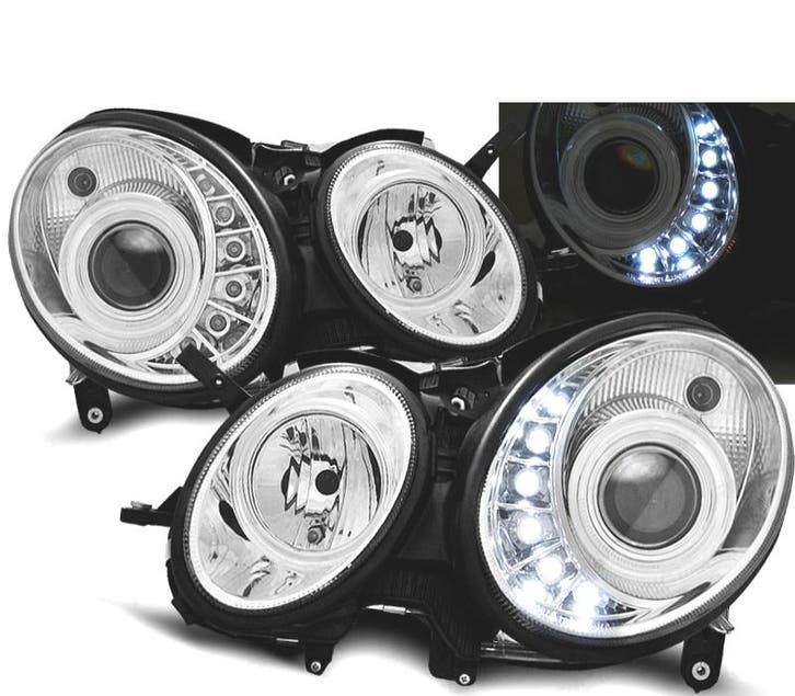 Phares Pour Mercedes W211 02-06 Led Chromé, Autos : Pièces & Accessoires, Éclairage, Envoi