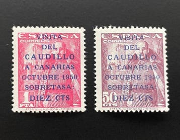 Spanje 1950/1955 - Spaanse Staat. Bezoek van Caudillo aan de, Postzegels en Munten, Postzegels | Europa | Spanje, Gestempeld