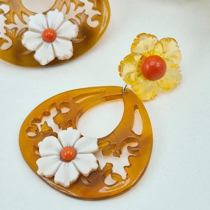 Koraal - Zilver - Oorbellen - CORALLO MEDITERRANEO, Antiek en Kunst, Curiosa en Brocante