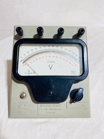 voltmètre magnétro-électrique ancien – Ateliers PEKLY -, Antiek en Kunst