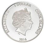 Cookeilanden. 1 Dollar 2016 2g UK Queen Elizabeth II 90th