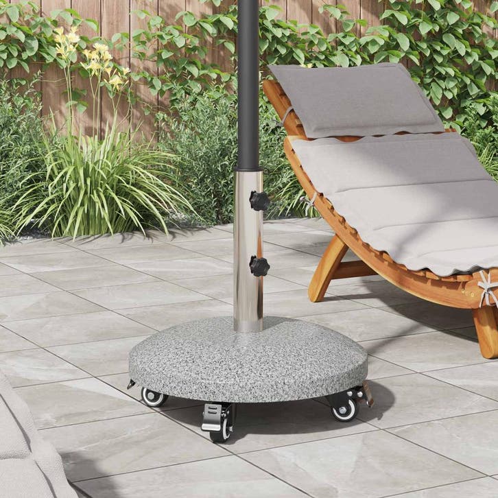 vidaXL Granieten parasolvoet met wielen voor 4-5 cm paal, Tuin en Terras, Parasols, Nieuw, Verzenden