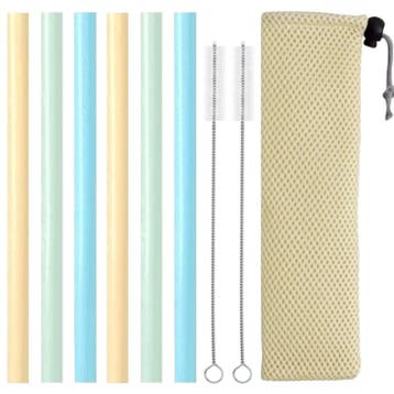 Fako Bijoux - Siliconen Rietjes XL Set -  6 Herbruikbare XL, Verzenden