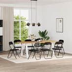vidaXL Inklapbare stoel 8 pcs Zwart 48 x 44 x 78 cm Fluweel, Huis en Inrichting, Verzenden, Nieuw