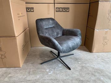 Veiling - Fauteuil Risto 360 - Velours - Draaibaar - Velvet, Maison & Meubles