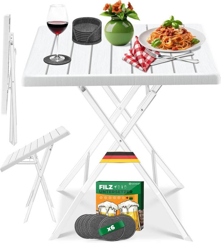 Balkontafel - Inklapbaar - Bistrotafel - Wit - KESSER®, Huis en Inrichting, Tafels | Statafels, Nieuw, Verzenden