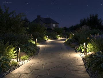 (8x) 7W LED zand zwart Tuinlamp 60cm warm wit..., Nieuw