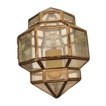 Plafonnier - Laiton, Cristal - Deux luminaires plafonniers