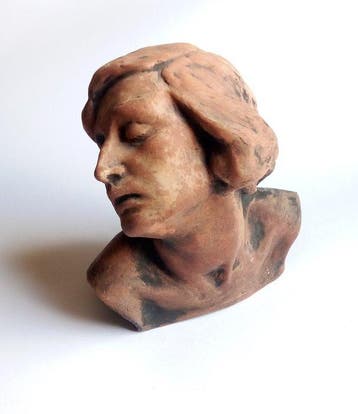 sculptuur, Frauenkopf von J. Bary - 20 cm - Terracotta -