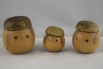 3 poupées kokeshi japonaises vintage - Bois - Japon -