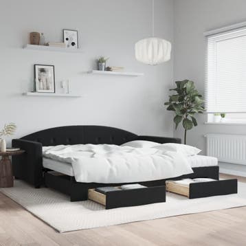 vidaXL Slaapbank met onderschuifbed en lades 100x200 cm, Verzenden, Nieuw