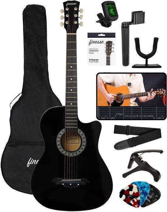 2dekans | Finesse Akoestische Gitaar - met Videocursus -, Muziek en Instrumenten, Versterkers | Bas en Gitaar, Ophalen of Verzenden