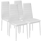 tectake Eetkamerstoelen, kunstleer - wit, Set van 4, Huis en Inrichting, Verzenden, Nieuw
