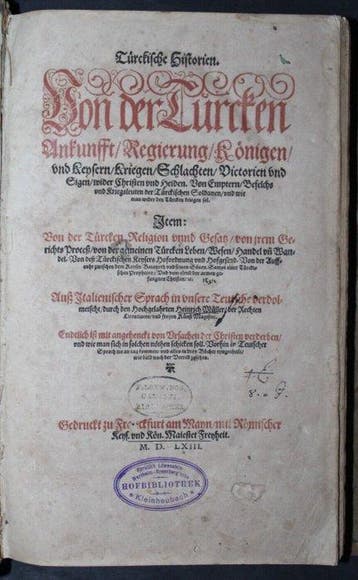Vasco Diaz Tanco - Türckische Historien. Von der Türcken, Antiek en Kunst