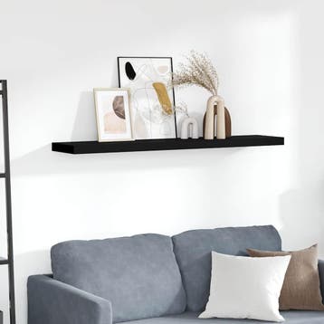 vidaXL Wandschap zwevend 120x23,5x3,8 cm MDF zwart, Huis en Inrichting, Verzenden, Nieuw