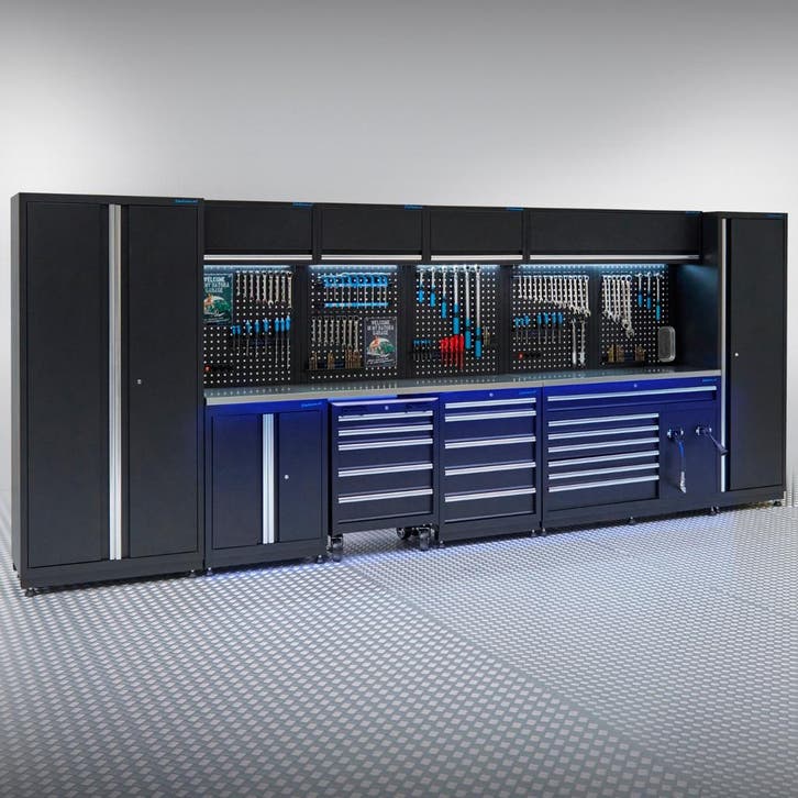 Datona Werkplaatsinrichting PREMIUM met RVS werkblad - 490, Bricolage & Construction, Établis, Enlèvement ou Envoi