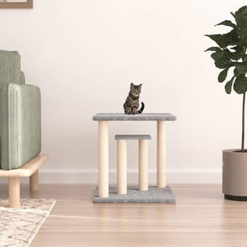 vidaXL Krabpaal met platforms 50 cm lichtgrijs, Verzenden