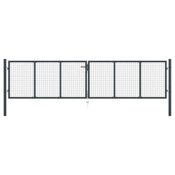 vidaXL Tuinhek van gaas gegalvaniseerd staal 400x75 cm grijs, Verzenden