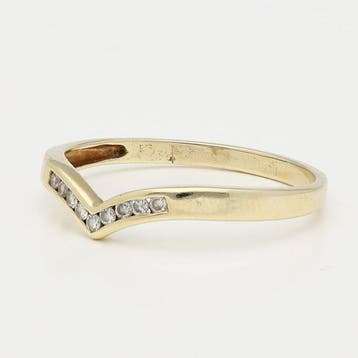 Ring - 14 karaat Witgoud Diamant (Natuurlijk)