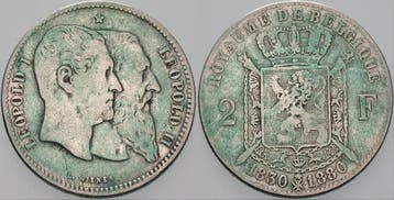 2 Franc 1880 Belgie-koenigreich Leopold Ii 1865-1909, Verzenden, België