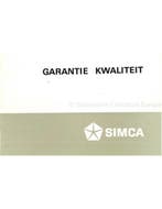 1965 SIMCA 1200 S COUPE SERVICE & GARANTIE HANDLEIDING