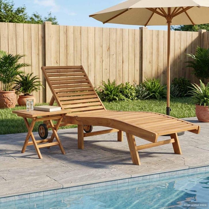 vidaXL Ligstoel 2 st Massief Teakhout Bruin, Tuin en Terras, Ligbedden, Nieuw, Verzenden