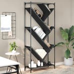 vidaXL Boekenkast 79x30x180 cm bewerkt hout en metaal zwart, Verzenden