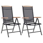 vidaXL Tuinstoelen inklapbaar 2 st aluminium en textileen, Verzenden, Nieuw